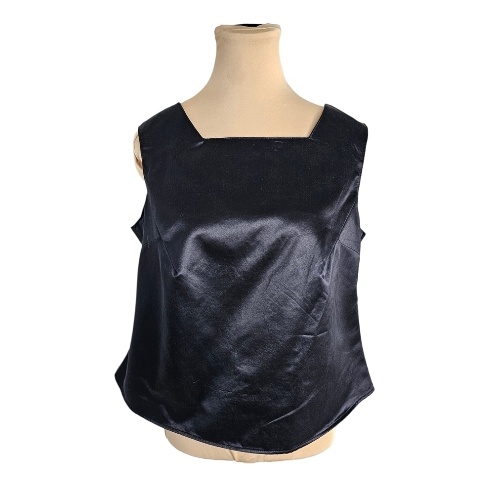 Terraware Elegant Silk Combo Black Boxy Women's Top Sz L